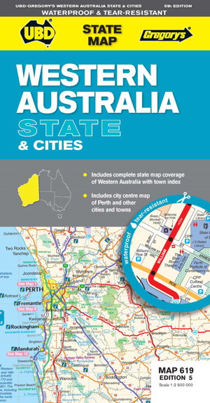 Cover art for UBD Gregorys Western Australia State and Cities Map 619 5th