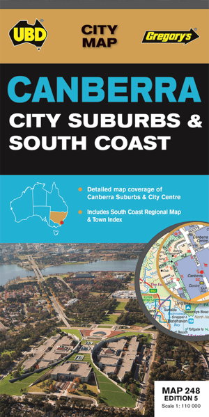 Cover art for Canberra City, Suburbs & South Coast Map 248 5th ed