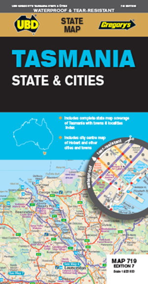 Cover art for Tasmania State & Cities Map 719