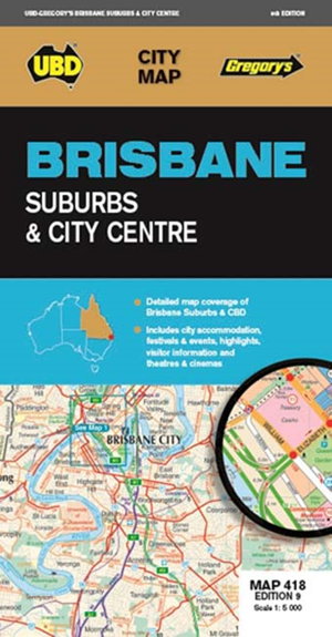 Cover art for Brisbane Suburbs & City Centre Map 418 9th