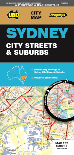 Cover art for Sydney City Streets & Suburbs Map 262 7th Waterproof