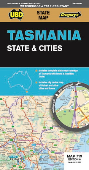 Cover art for Tasmania State & Cities Map 719 waterproof