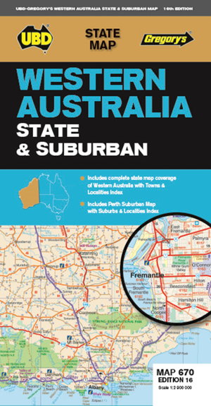 Cover art for Western Australia State & Suburban Map 670 16th ed