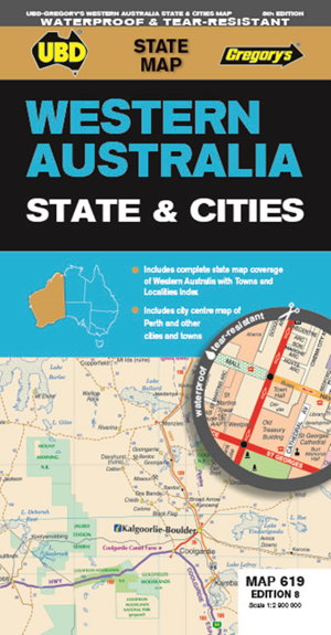 Cover art for Western Australia State & Cities Map 619 8th ed (waterproof)