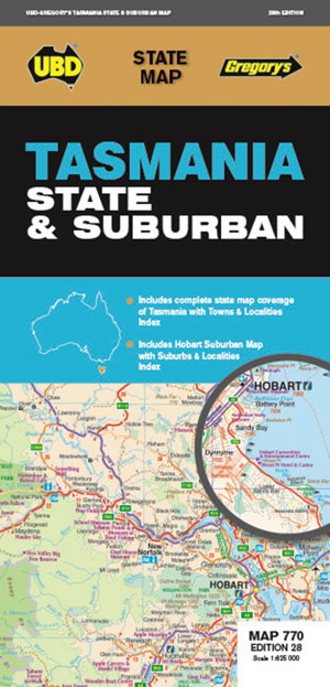 Cover art for Tasmania State & Suburban Map 770 28th ed