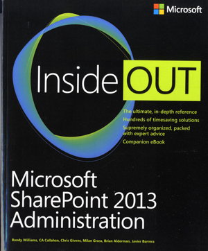 Cover art for Microsoft SharePoint 2013 Administration Inside Out