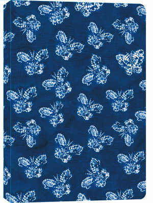 Cover art for Shibori Indigo Butterflies Dotted Paperback Journal