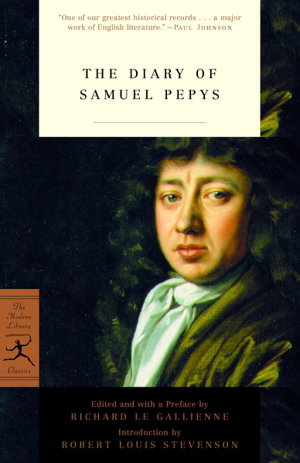 Cover art for Mod Lib The Diary Of Samuel Pepys