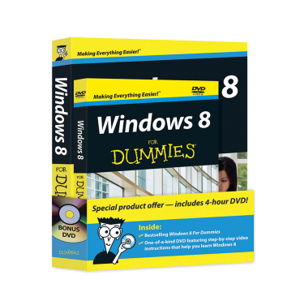 Cover art for Windows 8 for Dummies Book+dvd Bundle