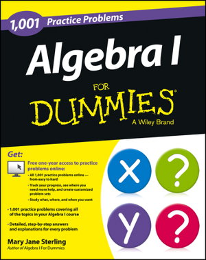 Cover art for Algebra I: 1,001 Practice Problems For Dummies (+ Free Online Practice)