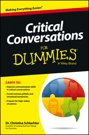 Cover art for Critical Conversations For Dummies