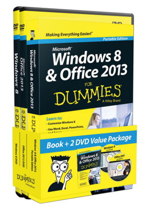 Cover art for Windows 8 and Office 2013 for Dummies, Book + 2 DVD Bundle