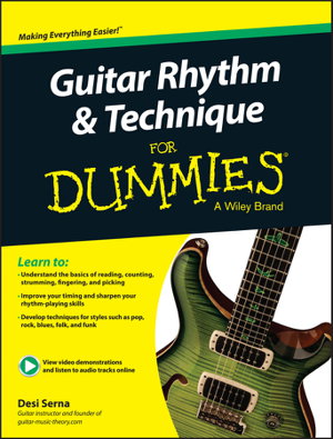 Cover art for Guitar Rhythm & Technique for Dummies Book + Online Video & Audio Instruction