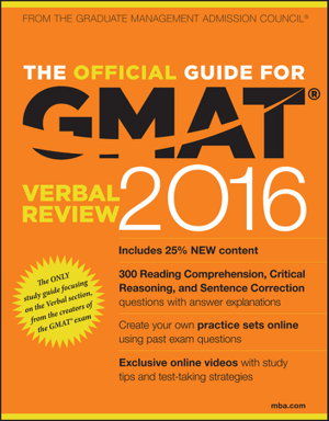 Cover art for The Official Guide for GMAT Verbal Review 2016 with Online Question Bank and Exclusive Video