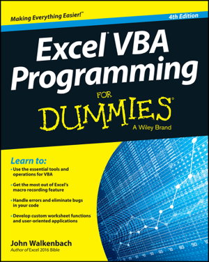 Cover art for Excel VBA Programming for Dummies