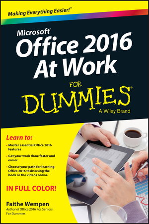 Cover art for Office 2016 at Work For Dummies