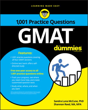 Cover art for GMAT: 1,001 Practice Questions For Dummies