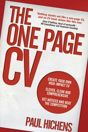 Cover art for The One Page CV