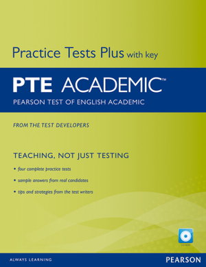 Cover art for PTE Academic Pearson Test of English Academic Practice Tests Plus and CD-ROM with Key Pack