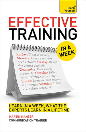 Cover art for Effective Training in a Week Teach Yourself