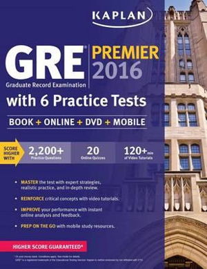 Cover art for GRE Premier 2016 with 6 Practice Tests