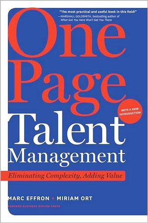Cover art for One Page Talent Management, with a New Introduction