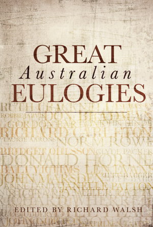 Cover art for Great Australian Eulogies
