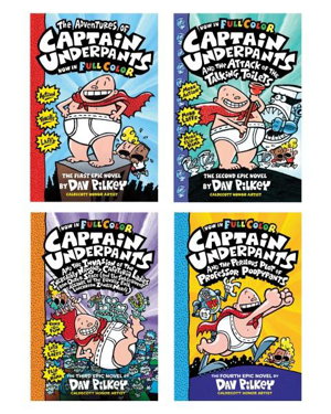 Cover art for Captain Underpants Colour Editions 1 to 4 Boxed Set