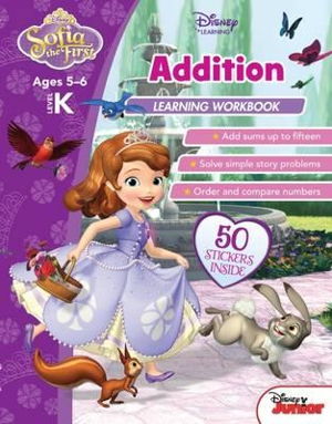 Cover art for Disney Sofia the First: Addition Learning Workbook Level K