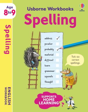 Cover art for Usborne Workbooks Spelling 8-9
