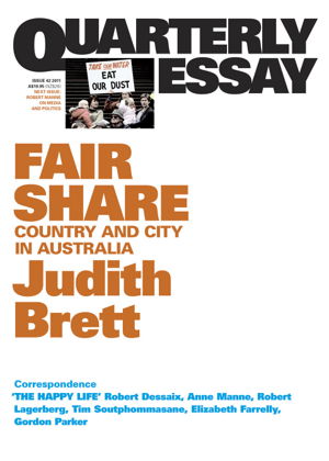 Cover art for Quarterly Essay 42 Fair Share Country and City in Australia