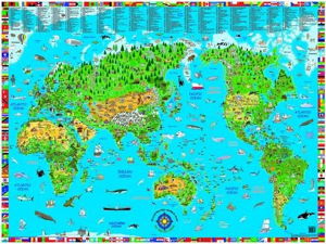 Cover art for Kids' Illustrated World Laminated Map in Tube