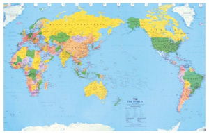Cover art for World Political Pacific Centered Laminated Map in Tube 1010 x 635