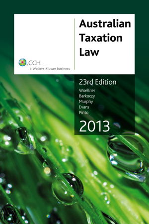 Cover art for Australian Taxation Law 2013