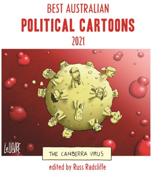 Cover art for Best Australian Political Cartoons 2021