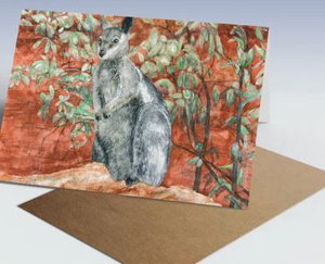 Cover art for Black-flanked Rock Wallaby Greeting Card