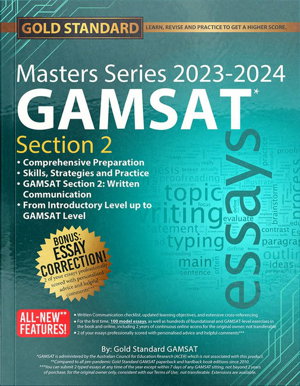 Cover art for 2023-2024 Masters Series GAMSAT Section 2 Preparation by Gold Standard
