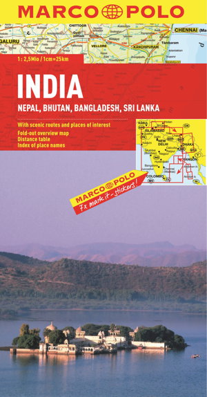 Cover art for India, Nepal, Bhutan, Bangladesh, Sri Lanka Marco Polo Map