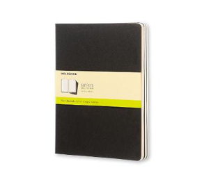 Cover art for Moleskine Cahier Notebook Plain Extra Large Black Set 3